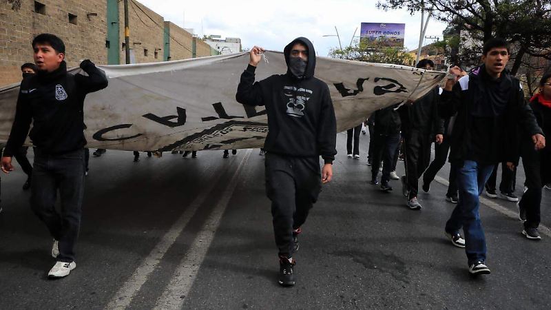 Protesta Normalistas de San Marcos, Loreto, Zacatecas